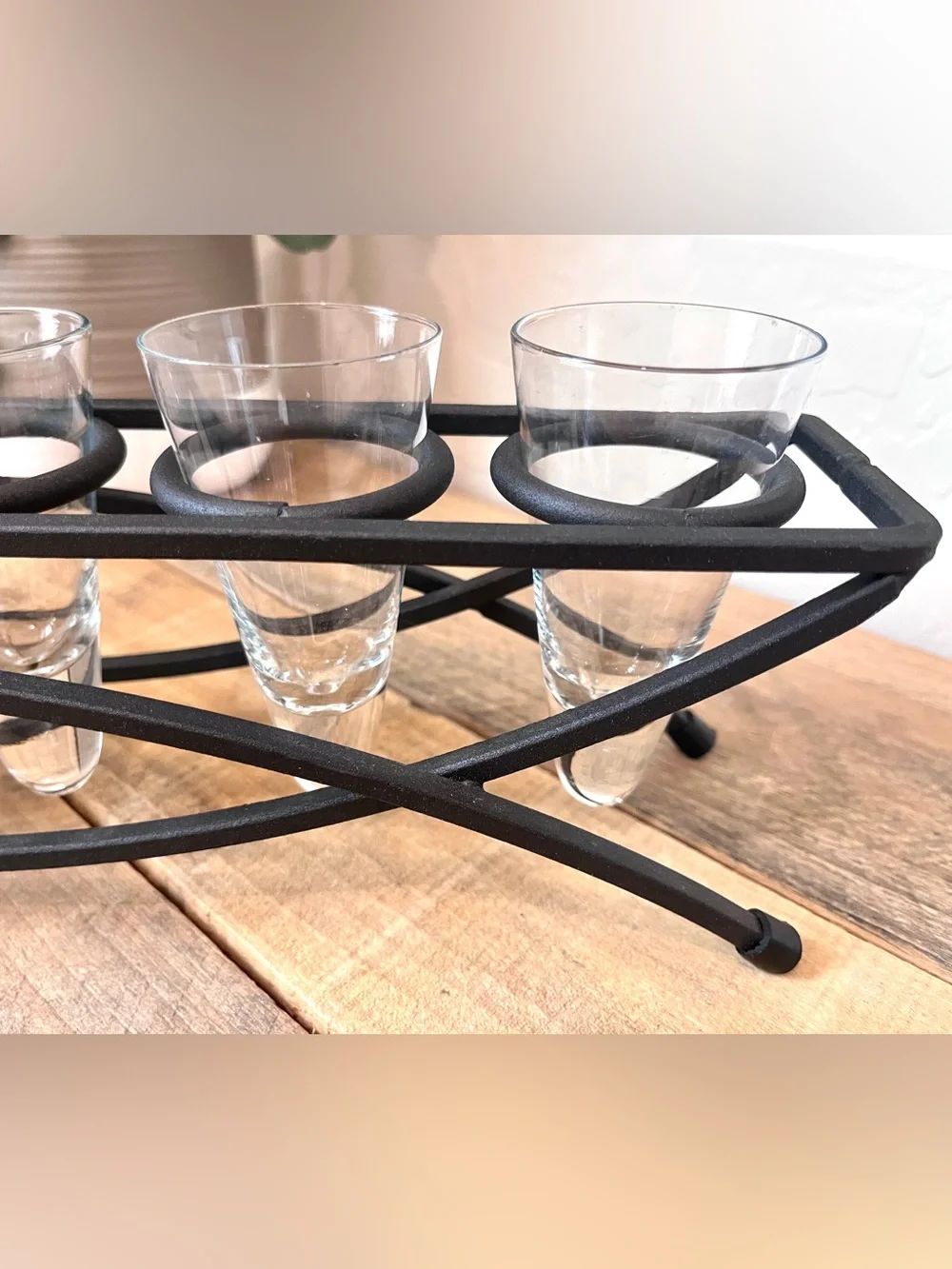 Vintage Modern Shot Glass Flight Server Set & Souvenir Shot Glasses Lot